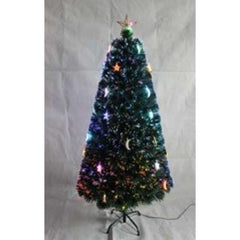 Brazi de Craciun cu fibra optica colorata cu stea si luna - 150cm