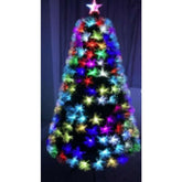 Brazi de Craciun cu fibra optica colorata cu suport de plastic - 150cm