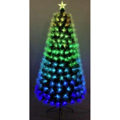Brazi de Craciun cu fibra optica colorata cu telecomanda - 180cm