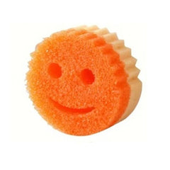 Burete de Vase, Kadeny, Rotund, din Burete PU, Model Smiley Face, Doua Fete, 10 x 4 cm, Portocaliu/Galben