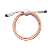 Cablu de Date Universal, Kadeny, Incarcare Rapida, Type-C to Type-C Compatibil cu Telefon sau Tableta, Cablu de Incarcare Impletit din Nailon, 1 m, Roz