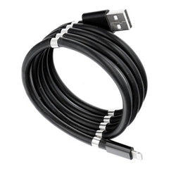 Cablu de incarcare rapida, Kaveny, USB, compatibil Iphone, cu absorbtie magnetica, 1 m, negru