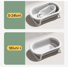 Cada de Baie Pliabila, Kaveny, cu Suport, Indicator de Temperatura, 0-8 Ani, din PP+TPR, 45 l Capacitate, 80 x 50 x 23 cm, Gri