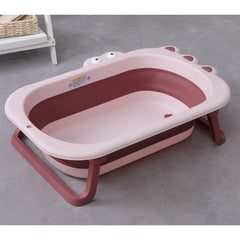 Cada Pliabila pentru Baie, Kadeny, din PP+TPR, pentru Copii 0-6 Ani, Model Crocodil, Dop de Scurgere, 80x54x21 cm, Roz