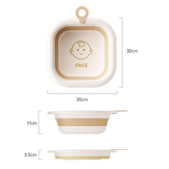 Cada Pliabila pentru Baie pentru Copii, Kadeny, Cadita pentru Bebelusi, Model Patrat pentru Fata, Maro, 30x30x3.5 cm, 3.5 L