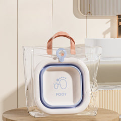 Cada Pliabila pentru Baie pentru Copii, Kadeny, Cadita pentru Bebelusi, Model Patrat pentru Picioare, Albastru, 30x30x3.5 cm, 3.5 L