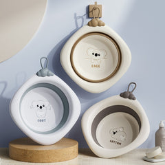 Cada Pliabila pentru Baie pentru Copii, Kadeny, Cadita pentru Bebelusi, Model Romb Koala, Gri, 30x30x3.5 cm, 4L