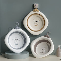 Cada Pliabila pentru Baie pentru Copii, Kadeny, Cadita pentru Bebelusi, Model Romb pentru Picioare Koala, Gri, 30x30x3.5 cm, 4L