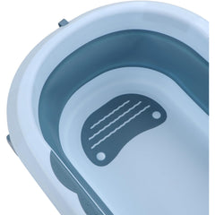 Cada de Baie, Kadeny, pentru Copii 0 luni - 6 Ani, cu Termometru, Pliabila, Perna Suport Inclusa, din Plastic, 81.5 x 49 x 21.5 cm, Albastru