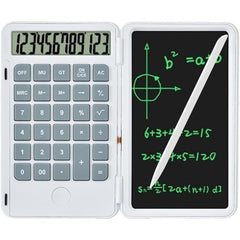 Calculator de Mana Reincarcabil cu Tabla de Scris, Kaveny, Calculator Portabil, Ecran LCD, Afisaj cu 12 Cifre, Ecran de 15 cm, Culoare Alb