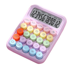 Calculator Electronic pentru Copii, Kadeny, Calculator Dragut pentru Scoala Primara, Ecran mare 12 digits si Tastatura Mecania, 16 x 11 x 2 cm, Roz