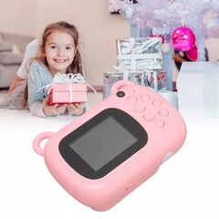 Camera Instantanee pentru Copii, Kaveny, Camera Frontala + Selfie, cu Functie de Printare, Cablu USB-C, Bluetooth, Compatibil iOS/Android, Imprimare APP, Model Iepure Love, Roz