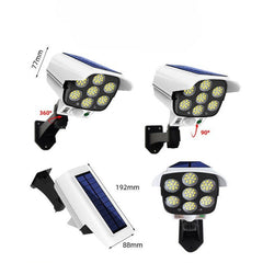 Camera de supraveghere falsa, incarcare solara, 77 LED-uri, senzor de miscare, Kaveny