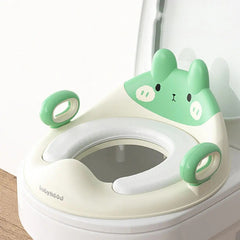 Capac WC cu Reductie, Kadeny, pentru Copii, cu Manere, Model Ursulet, Plastic Durabil, Verde