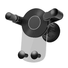 Suport Auto de Telefon, Kadeny, pentru Ventilatie, din ABS, cu Clipsuri, Rotativ, 12x9.5x12 cm, Negru-Transparent