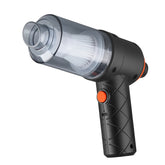 Aspirator Portabil fara Fir, Kaveny, Tip Pistol 2 in 1, Suflare si Aspirare, Incarcare USB, Pentru Casa si Masina, Autonomie 30 min, Negru