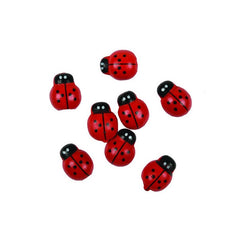 Accesorii creatie - lemn - buburuza, colorat, 2x1.4cm, set 20 buc, Colorarte