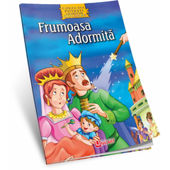 Carte de colorat A4, Cu poveste - Frumoasa Adormita, Unicart