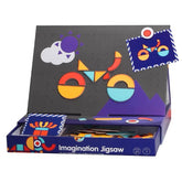 Carte magnetica educativa, Kaveny, 2 in 1, Puzzle creativ, 129 piese