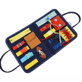 Carte Senzoriala Educativa Montessori, Kaveny, Dezvoltare Abilitati Motorii, 2 Pagini, 28x22x3 cm, Albastru