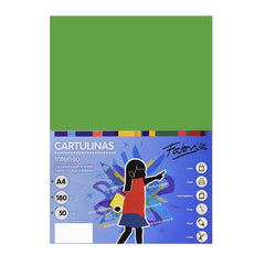 Carton colorat A4 Fabrisa 15463, 180g/mp, verde intens, top 50 coli