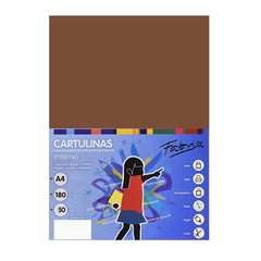 Carton colorat A4 Fabrisa 15468, 180g/mp, maro intens, top 50 coli