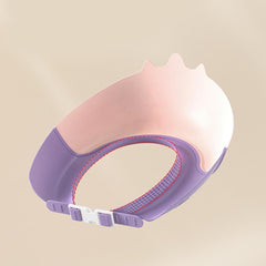 Casca de Dus, Kadeny, Previne Scurgerea Apei si Samponului pe Fata, 0-12 Ani, Ajustabila, din TPE+PP, 20 x 23 cm, Model Unicorn, Roz/Mov