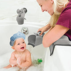 Casca de Dus, Kadeny, Previne Scurgerea Apei si Samponului pe Fata, 0-12 Ani, Ajustabila, din TPE+PP, 20 x 23 cm, Model Coroana, Albastru