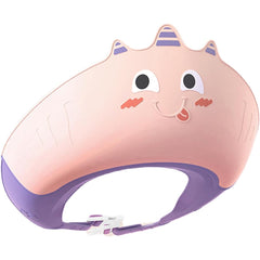 Casca de Dus, Kadeny, Previne Scurgerea Apei si Samponului pe Fata, 0-12 Ani, Ajustabila, din TPE+PP, 20 x 23 cm, Model Unicorn, Roz/Mov