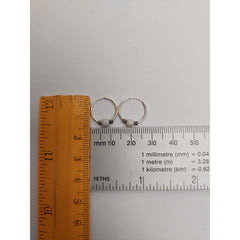 Cercei Argint 925 Creole 12 mm cu Piatra Alba, Jolie Silver, 0.8g, 1.5 cm x 1.4 cm