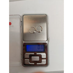Cercei Argint 925 Creole 12 mm cu Piatra Alba, Jolie Silver, 0.8g, 1.5 cm x 1.4 cm