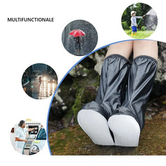 Protectie Incaltaminte pentru Ploaie si Noroi, Kaveny, Impermeabila, Talpa Antiderapanta, cu Fermoar si Capsa, Inaltime 40 cm, Marime XL 40-41, Negru