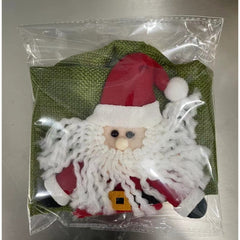 Decoratiune pentru Sticla de Vin, Kadeny, Tema Craciun, Model Mos Craciun, 14 x 29 cm, Verde