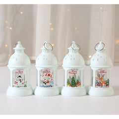 Decoratiune de Craciun, Kadeny, Model Sfesnic de Birou, Brad de Craciun, din Plastic, cu Inel de Agatat, 6.8 x 13.5 x 2 cm, Alb