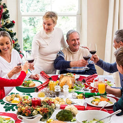 Set 12 Servete pentru Masa si Suporturi de Pahare/Tacamuri, Kadeny, 4 Servete 25x35 cm, 4 Suporturi de 13x15 cm, 4 Suporturi de 9.3x10.5 cm, Verde-Rosu