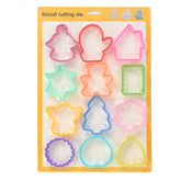 Set 12 forme pentru prajituri Kaveny, material polipropilena, diverse forme, pentru orice ocazie, adancime 1.6 cm, 23.3 x 33.5 x 1.8 cm, multicolor
