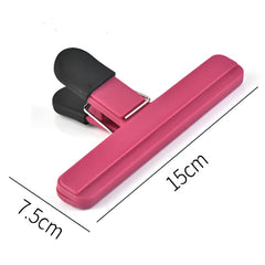 Cleste Multifunctional pentru Sigilarea Pungilor, Kadeny, din Plastic, Mentine Alimentele Proaspete, 15x7.5 cm, Roz