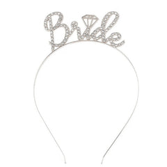 Coronita pentru Mireasa, Kaveny, Model Bride, cu Cristale, Marime Universala, 12.5 x 14.5 cm, Alb