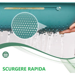 Cos pentru Scurgere Chiuveta de Bucatarie, Kadeny, Plastic, Telescopic, 36x20x5 cm, Verde