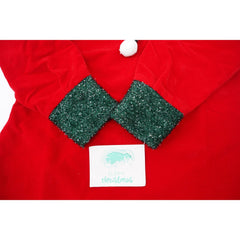 Costum Craciun pentru Fetite, Kadeny, Spiridus, rosu, 4 - 6 ani, catifea