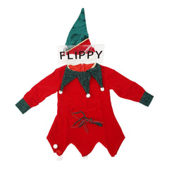 Costum Craciun pentru Fetite, Kadeny, Spiridus, rosu, 4 - 6 ani, catifea