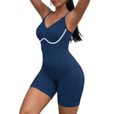 Costum de Fitness/Yoga, Kadeny, One Piece, pentru Femei, Material Elastic, Spandex, Albastru, Marime L