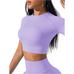 Costum pentru Fitness/Yoga, Kadeny, pentru Femei, Material Elastic, Spandex, Talie Inalta, Mov, Marime L