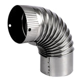 Cot pentru soba pe lemne 90˚ ø120mm 0.4mm, Zincat