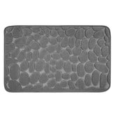 Covoras pentru Baie Antiderapant, Kadeny, Uscare Rapida, Model 3D Piatra, 40x60 cm, Gri