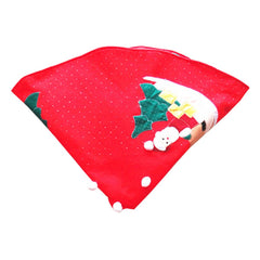 Covoras pentru bradul de Craciun Kadeny, lana, rosu/verde, 100 cm