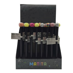 Creioane grafit Zebra JEB0058, HB, cu figurina glob disco, corp negru