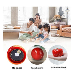 Cronometru mecanic de bucatarie Kadeny, forma de rosie, 60 de minute, 6.3 x 4.5 cm, material ABS, rosu