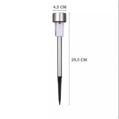 Lampa solara LED de exterior pentru gradina Kaveny, dispersor normal, 0.06W, Inox, 29 cm