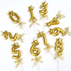 Lumanare pentru Tort Cifra 0, Model Coroana, Gold, Kaveny, Party